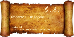Oracsek Arianna névjegykártya